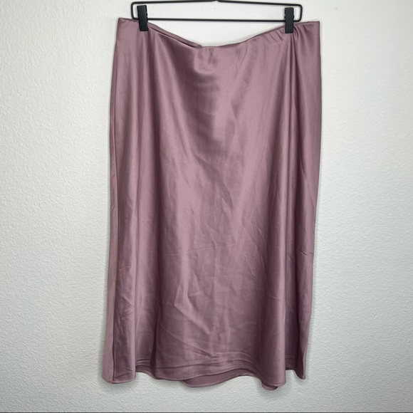 NWOT A New Day Mauve Purple Satin Midi Skirt Women’s Size XXL - Picture 2 of 7